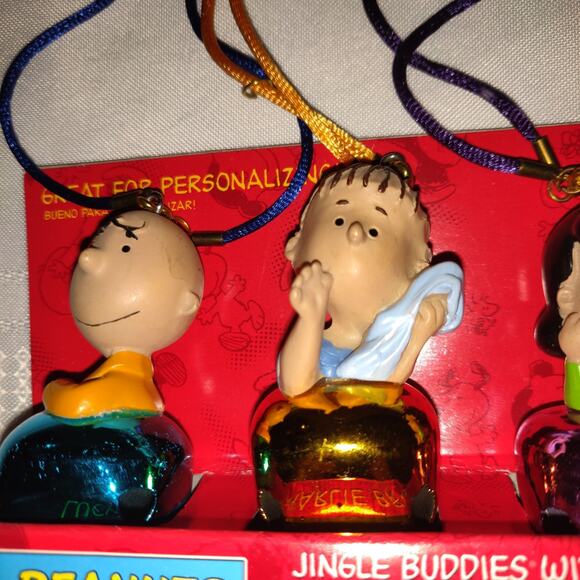 Charlie Brown Peanuts Christmas Jingle Buddies Bells 2006 Ornaments Snoopy Hangs - Picture 3 of 11